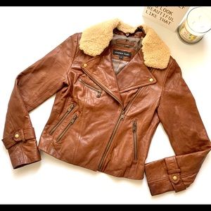 Genuine Lambskin Leather Andrew Marc moto jacket